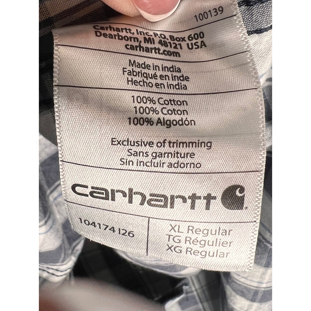Carhartt Mens XL Relaxed Fit Plaid Short Sleeve Button Up Shirt‎ - Picture 7 of 7